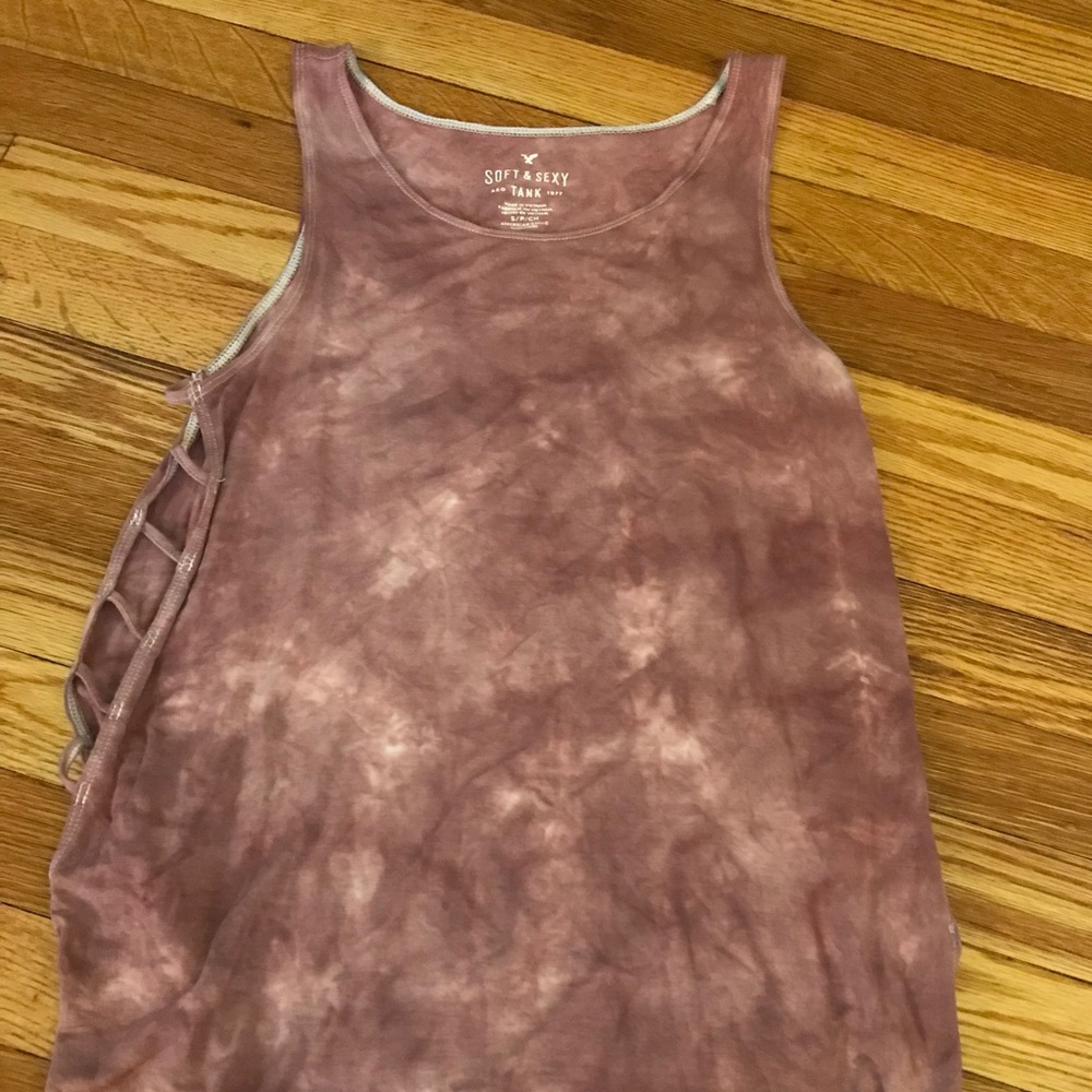 Pink and white American Eagle tank
